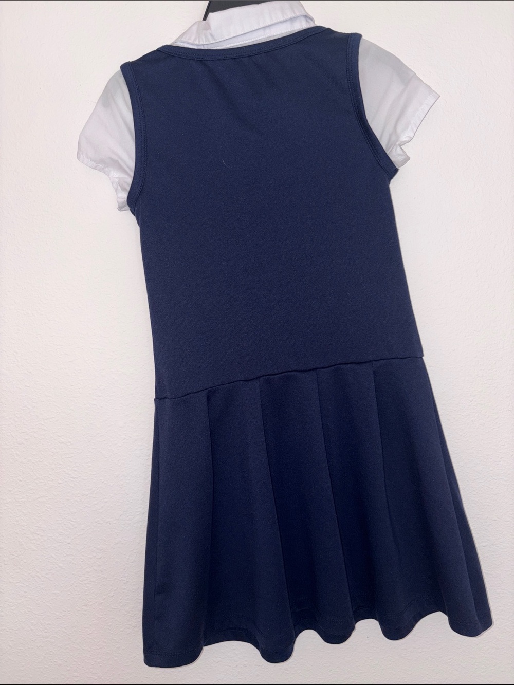 Girls Navy School Jumper Dress Size 7/8 - Picture 2 of 5